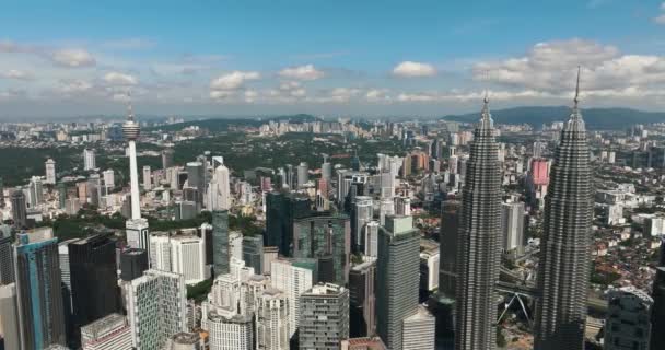 Kuala Lumpur Malezya Eylül 2022 Modern Binaları Gökdelenleri Olan Kuala — Stok video