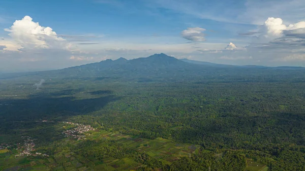 Aerial View Mountains Farmland Tropics View Sumatra Indonesia — Stock Photo, Image