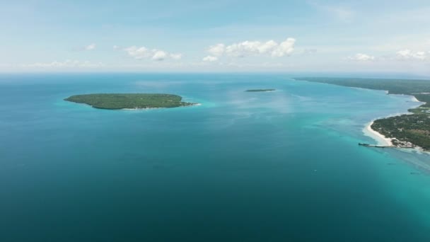 Capa Marinha Com Ilha Tropical Mar Azul Ilha Bantayan Filipinas — Vídeo de Stock