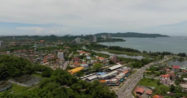 Miasto Kota Kinabalu Dzielnic Mieszkalnych Ulic Domów Borneo Sabah Malezja — Wideo stockowe