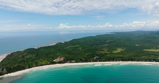 Krásná Tropická Pláž Modré Moře Kalampunská Pláž Sabah Borneo Malajsie — Stock video