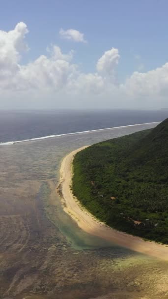 Aerial Drone Tropical Island Coastline Blue Ocean Luzon Santa Ana — Stock Video