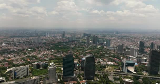 Jakarta Indonesia October 2022 Aerial Drone Jakarta Capital City Republic — Stock Video