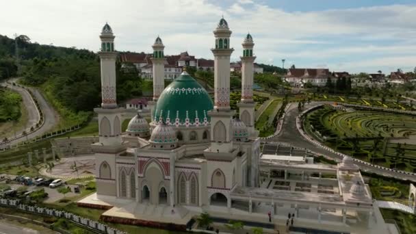 Schöne Moschee Sumatra Masjid Agung Syahrun Nur Tapanuli Selatan Indonesien — Stockvideo