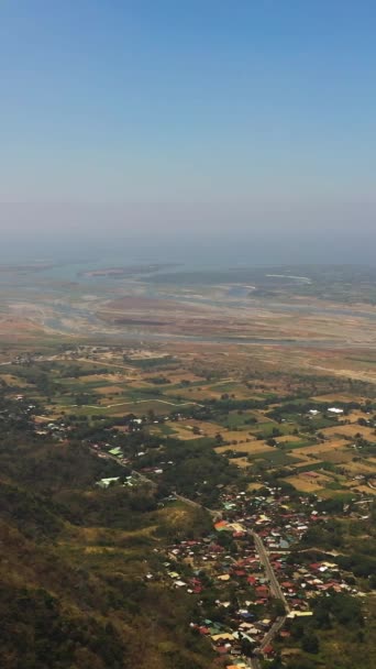 Aerial View River Countryside Farmland Agricultural Land View Luzon Philippines — Stock Video