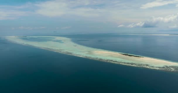 Drone Aérien Île Timba Timba Avec Plage Récif Corallien Parc — Video
