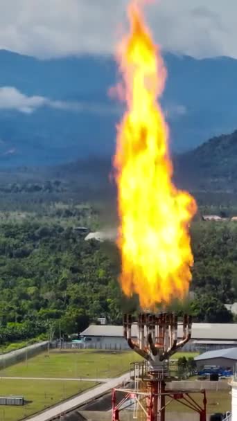 Refinaria Substâncias Combustíveis Chamas Bornéu Sabah Malásia — Vídeo de Stock