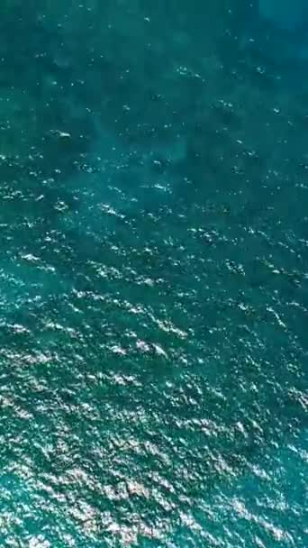 Superfície Lagoa Azul Turquesa Atol Recife Coral Espaço Cópia Para — Vídeo de Stock