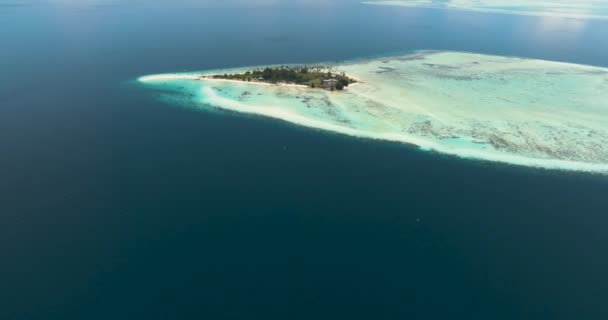 Sibuan Adasının Kumlu Plajlı Mercan Resifli Insansız Hava Aracı Tun — Stok video