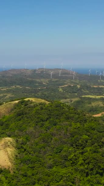 Rüzgar Türbinleri Temiz Sürdürülebilir Enerji Üretiyor Temiz Enerji Geleceği Rüzgar — Stok video