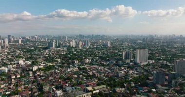 Top view of Manila is the capital of the Philippines, with modern buildings and skyscrapers.