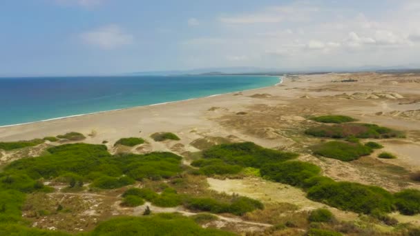 Paysage Marin Avec Plage Sable Tropical Dunes Sable Paoay Ilocos — Video