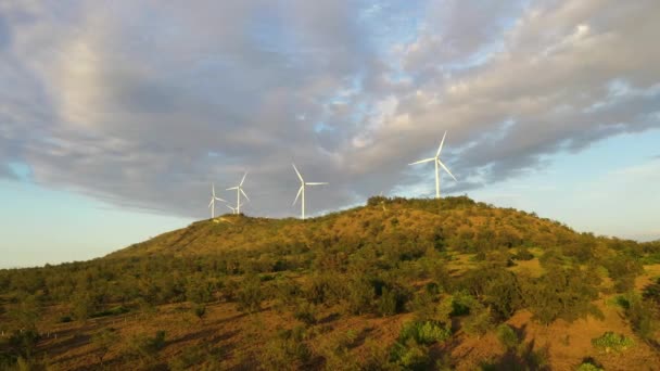 Wind Farm Wind Turbines Seashore Wind Power Plant Philippines — Stock videók
