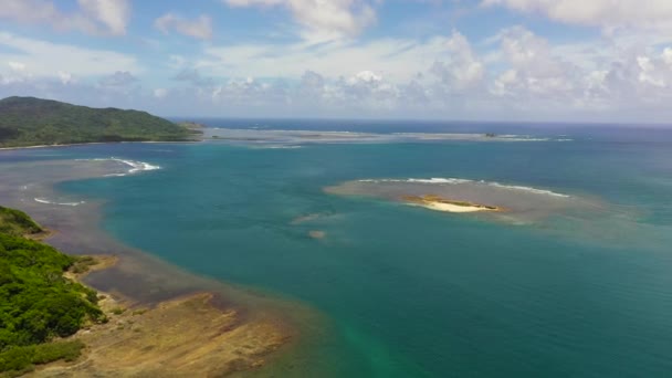Horní Pohled Ostrov Deštným Pralesem Džunglí Ostrov Palaui Santa Ana — Stock video