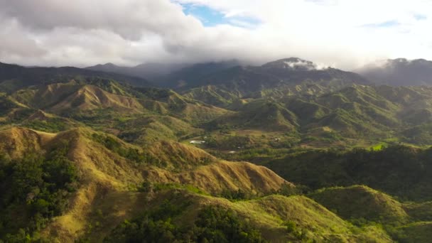 山坡上覆盖着热带雨林和丛林 菲律宾 山省的山谷景观 — 图库视频影像