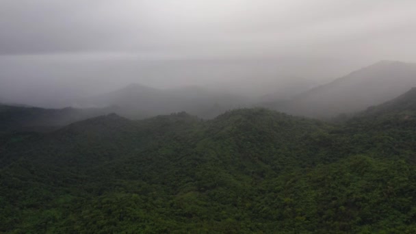 Légi Kilátás Hegyekre Esőerdőkkel Felhőkkel Fülöp Szigetek — Stock videók