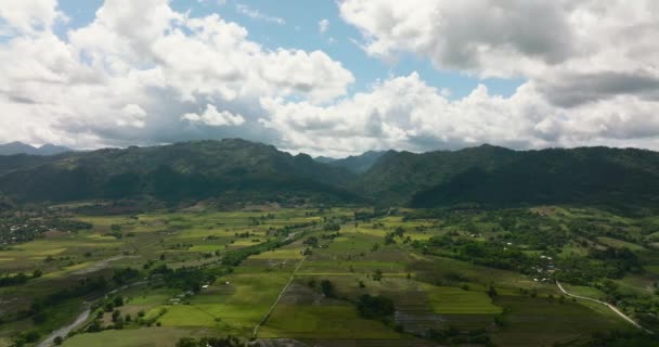 Αεροφωτογραφία Του Γεωργικού Τοπίου Και Των Βουνών Στις Φιλιππίνες — Αρχείο Βίντεο