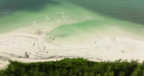 Vista Aérea Praia Areia Tropical Mar Azul Punta Sebaring Balabac — Vídeo de Stock