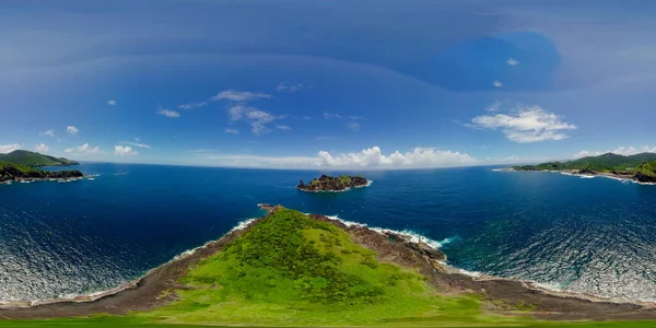 Spanish Lighthouse Tropical Island Blue Ocean Palaui Island Cape Engano Stock Picture