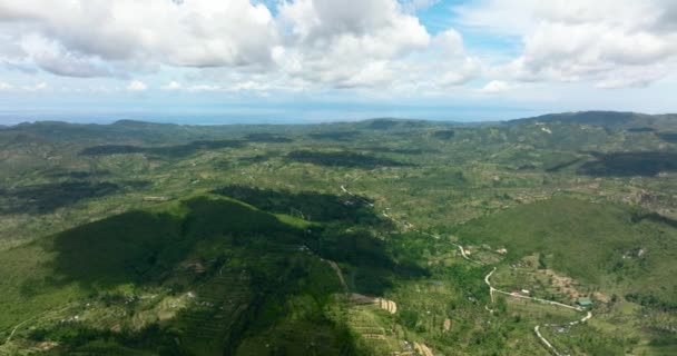 Granja Tierras Agrícolas Con Cultivos Zona Montañosa Isla Cebú Filipinas — Vídeo de stock