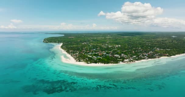 Güzel Bir Plajı Olan Tropikal Adanın Havadan Görünüşü Kota Sahili — Stok video