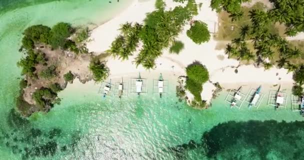 Tropikal Adası Kumlu Plajı Olan Deniz Burnu Bantay Adası Filipinler — Stok video