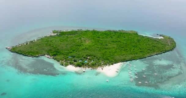 Dron Aéreo Isla Tropical Con Una Playa Océano Abierto Islas — Vídeo de stock