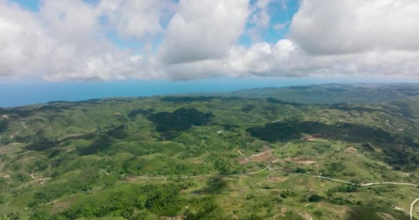 Campo Con Tierras Agrícolas Las Montañas Colinas Libo Isla Cebú — Vídeo de stock