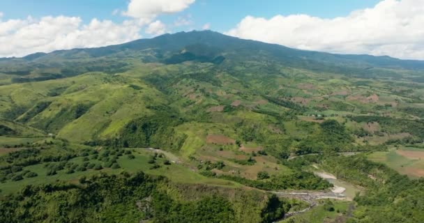 Tropische Bergketen Met Canyon Berghellingen Met Regenwoud Filippijnen — Stockvideo
