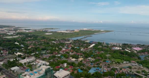 Blick Von Oben Auf Die Stadt Bacolod Ist Die Hauptstadt — Stockvideo