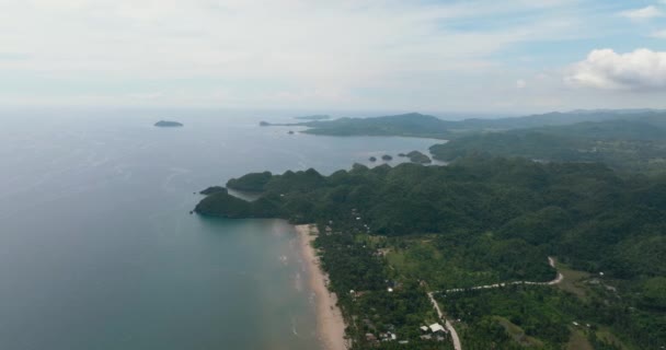 Kust Van Het Eiland Met Strand Jungle Sipalay Negros Filipijnen — Stockvideo