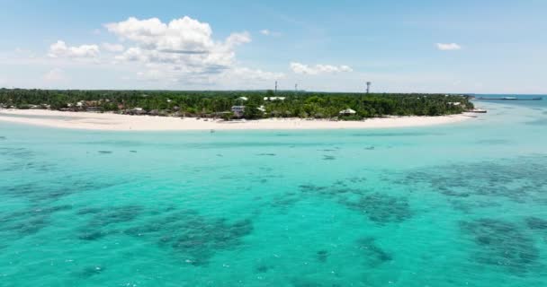 Praia Tropical Bonita Mar Azul Ilha Bantayan Filipinas — Vídeo de Stock