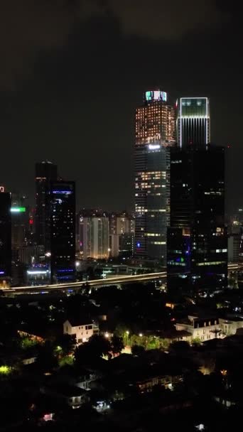 Jakarta Capital City Indonesia Night — Stock Video