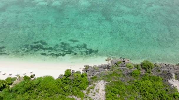 Drone Aéreo Paisagem Tropical Com Praia Água Azul Turquesa Ilha — Vídeo de Stock