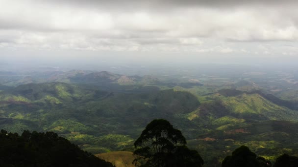 Горные Склоны Покрыты Тропическими Лесами Джунглями Шри Ланка Вид Долину — стоковое видео