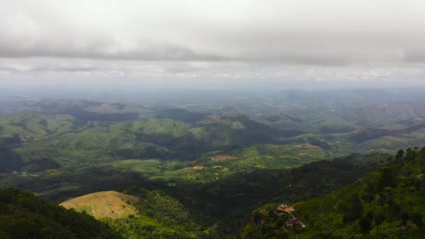 Aerial Drone Tropical Mountain Range Mountain Slopes Rainforest Sri Lanka — Video Stock