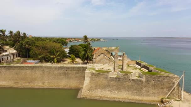 Mannar Fort Розташований Острові Mannar Шрі Ланки Форт Побудований Португальська — стокове відео