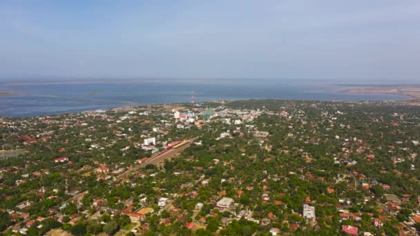 斯里兰卡北部首府贾夫纳镇的空中景观 — 图库视频影像