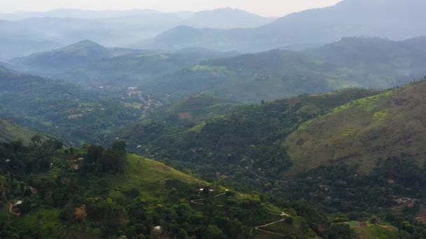 Berg Med Regnskog Och Jordbruksmark Bergig Provins Sri Lanka — Stockvideo