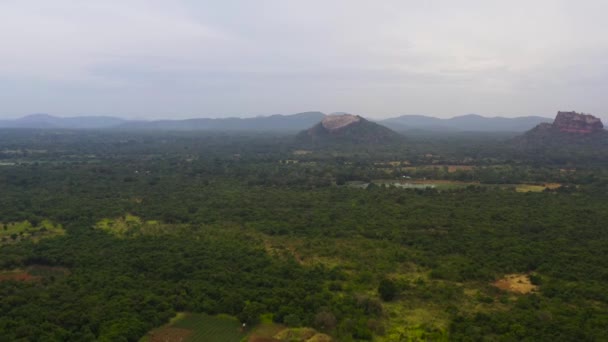 Sigirya Aslan Kayası Pidurangala Sri Lanka Ünlü Bir Turizm Merkezidir — Stok video