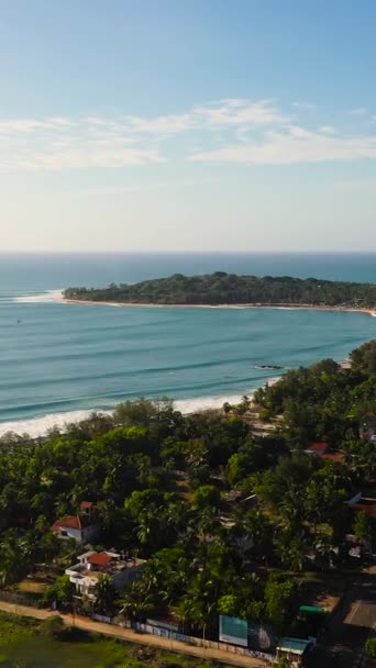 Sri Lanka Nın Arugam Körfezi Sahil Beldesi Panorama Şehir Plajı — Stok video