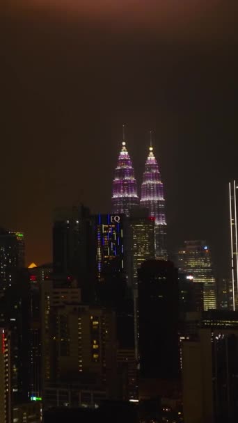 Kuala Lumpur Malezya Eylül 2022 Kuala Lumpur Şehrinin Gece Gökyüzü — Stok video