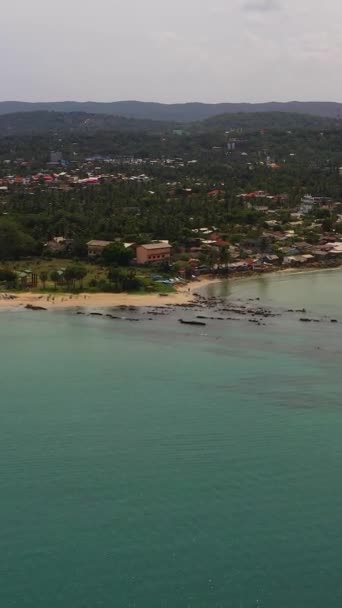 Vue Aérienne Ville Trincomalee Avec Plage Ville Des Bateaux Pêche — Video