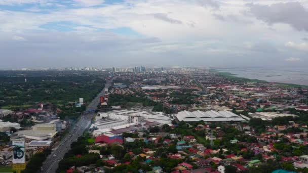 Manila Città Con Grattacieli Edifici Moderni Makati Business Center Drone — Video Stock