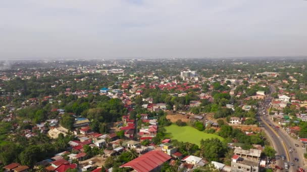 Flygfoto Över Staden Zamboanga Mindanao Stor Kommersiell Stad Med Hamn — Stockvideo