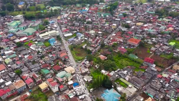 Panorama Cidade Marawi Com Edifícios Residenciais Mesquitas Margem Lago Lanao — Vídeo de Stock