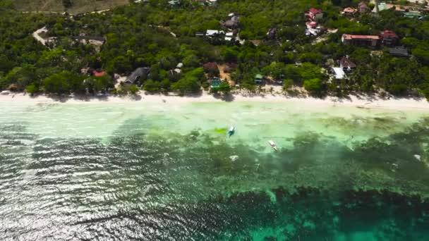 Tropikalny Krajobraz Piękna Plaża Tropikalne Morze Wyspa Panglao Bohol Filipiny — Wideo stockowe