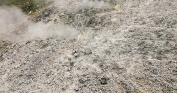 Sibayak Volcano Crater Steamy Sulphurous Fumaroles Berastagi Sumatra Indonesia — Stock Video