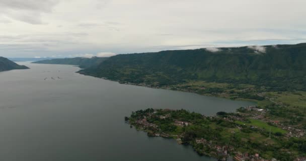 Toeristische Plek Tuk Tuk Lake Toba Kust Van Samosir Island — Stockvideo