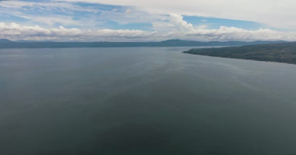 Drone Aereo Del Lago Toba Più Grande Lago Vulcanico Del — Video Stock